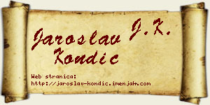 Jaroslav Kondić vizit kartica